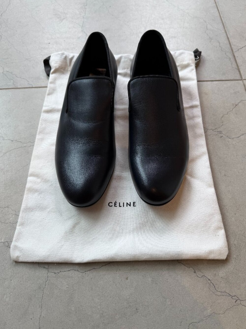 Black Leather Celine Loafers - Picture 2 of 6